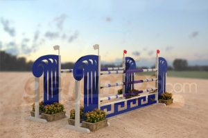 grecian - blue and white aluminum jumper jump
