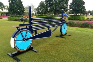bicycle inspired aluminum horse jump